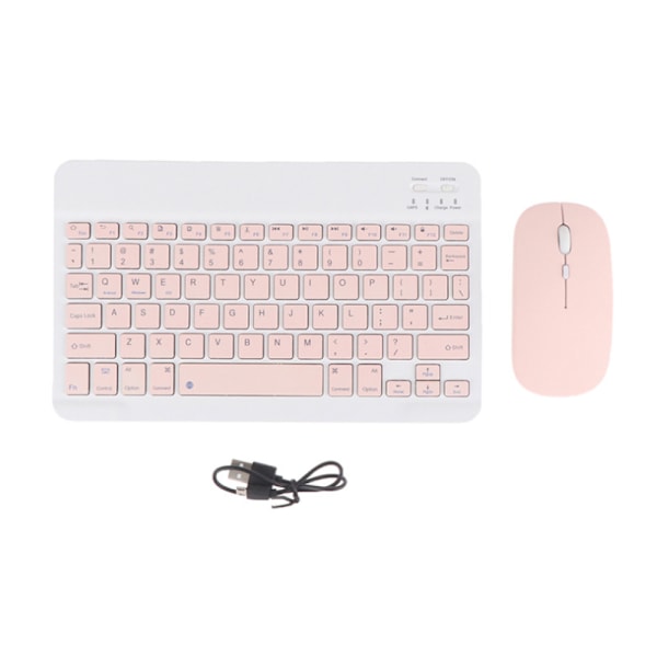 Trådlöst Bluetooth Tangentbord & Mus Combo, Ultratunn Design för Bred Kompatibilitet & Stabil Bluetooth-anslutning (Rosa)
