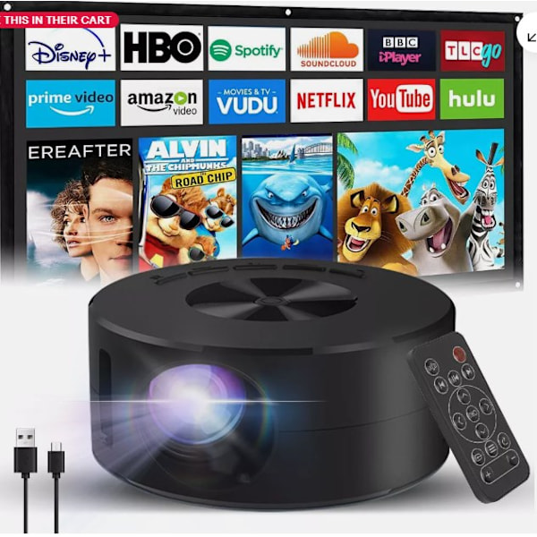 Kompakt 4K Mini Videoprojektor, Äkta 4K-stöd för Livfull HD-videoprojektion, WiFi och Bluetooth-anslutning för Sömlös Streaming, Ögon