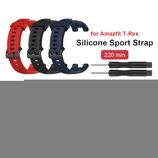 Silikonutskiftingsrem for Amazfit T Rex Smartwatch Myk Pustende Rem Installasjonsverktøy