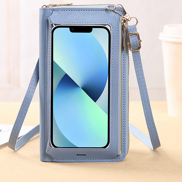 Crossbody mobiltelefonväskor för kvinnor, touch screen-väska, mobiltelefon läder plånbok handväska, axelväska
