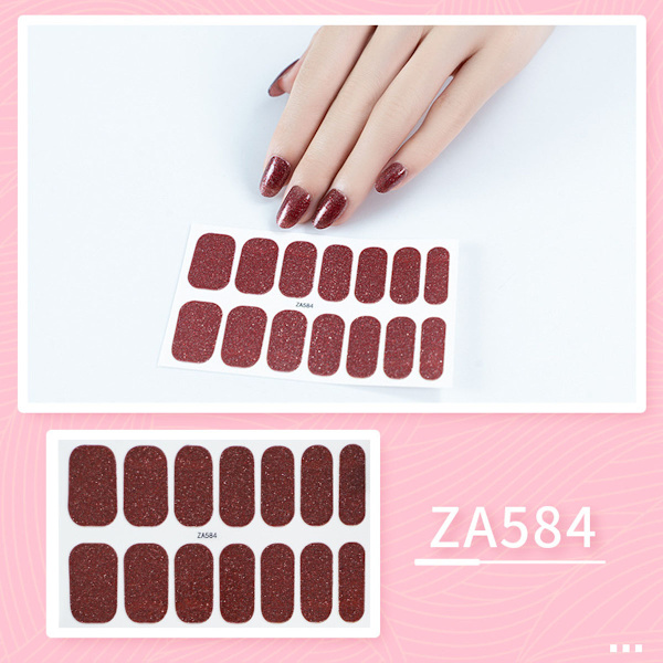 Semi-härdade gelnaglar, extra långa nagellackremsor (20 stycken), långvariga semi-härdade nageldekaler med mjuk, blank gel-finish, Aurora