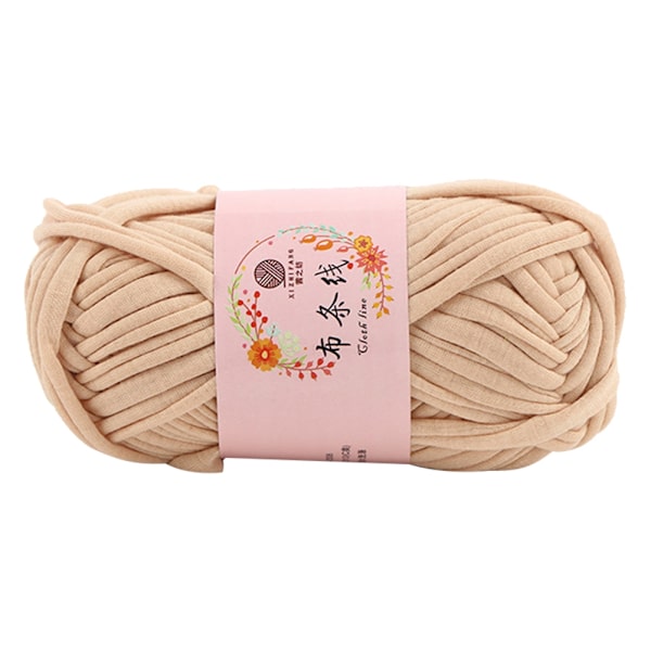 DIY Hand Craft Weaving Solid Color Bag Handbag Carpet Soft Knitting Yarn (Beige)