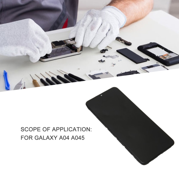 Skärmersättning med ram 6,5 tum LCD-skärm Digitizer Touch Screen Assembly med reparationsverktyg för Galaxy A04 A045