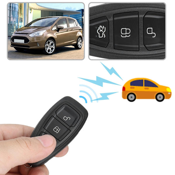 3 knapper 433Mhz fjernbetjening nøgle fob passer til Ford KR55WK48801 erstatning
