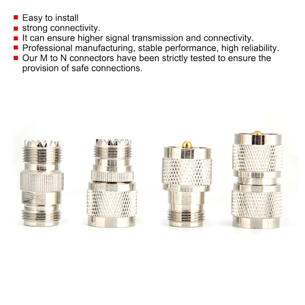 4 st M till N RF mässing 50ohm koaxial koncentrisk adapterkontaktkonverteringskit