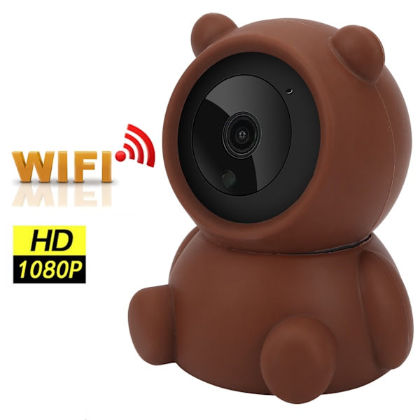 Björnformad 2MP 1080P WiFi-kamera, full tillgång till funktioner med enkel installation för säker inomhusövervakning, väderbeständigt silikonskal säkerställer