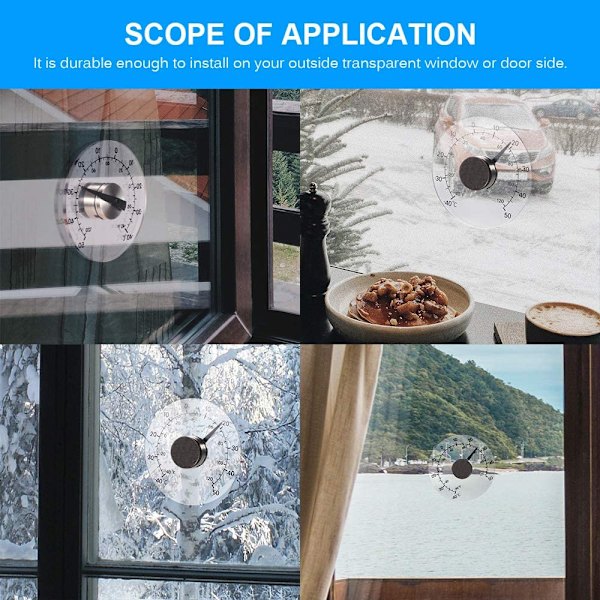 Wand Fenster Thermometer, utendørs innendørs husholdning transparent