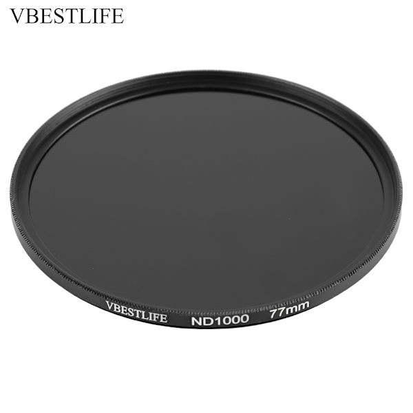 VBESTLIFE Ohut optinen lasi monipinnoitettu neutraalin tiheyden ND1000 ND -suodatin DSLR-kameroille (77 mm)