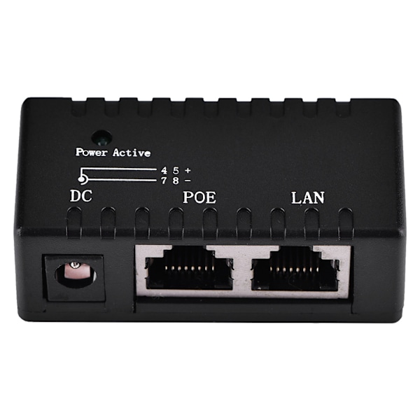 POE Splitter Power Over Ethernet Injektor Adapter for LAN-nettverk Svart