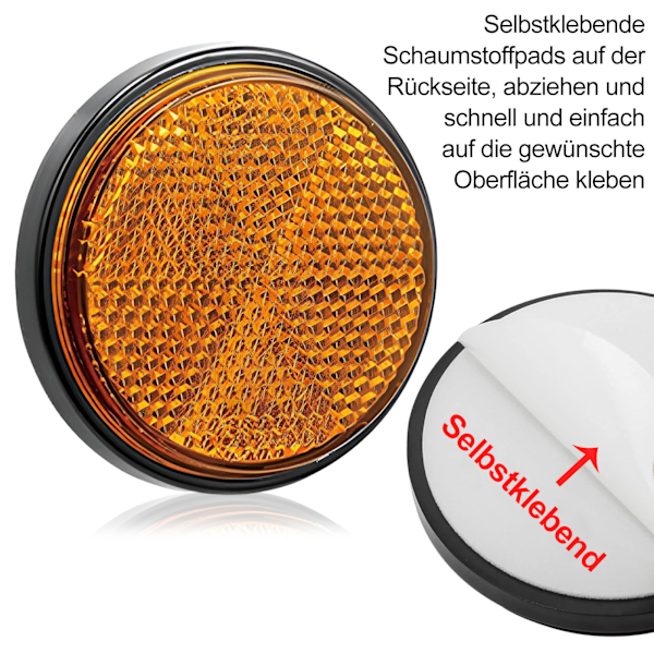 Reflekterande Varningsanordningar, EU E-Märkt Rund Reflektor med Enkel Installation för Släpvagnar Lastbilar Traktorer Flakvagnar Husvagnar Bilsläp
