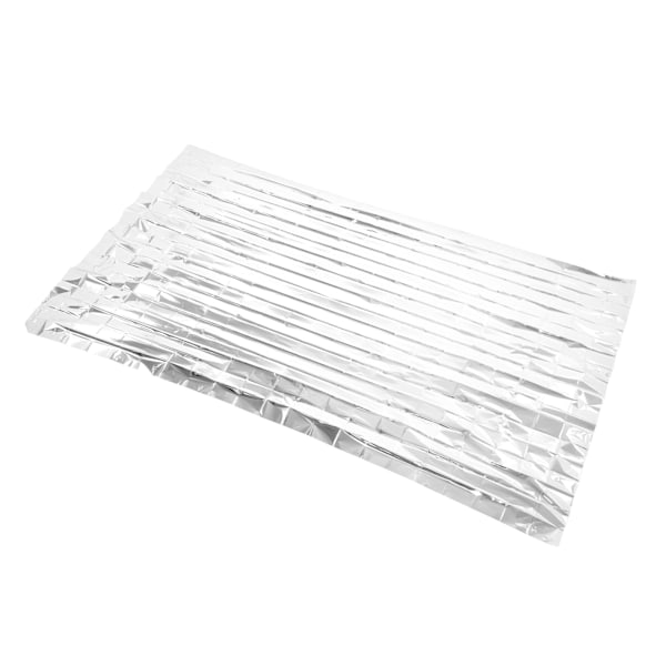 Reflekterande Nödfilt, Överlevnadsutrustning för Utomhusäventyr, Mylar Termisk Filt med Förbättrad Värmeåtervinning, Silver, Vikbar Design för