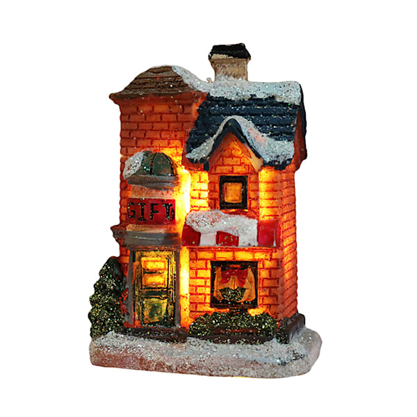 LED Christmas Resin Light House Christmas Decorations Resin Christmas Scene Village House Town for Christmas Gifts