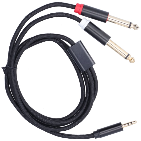 3683 Adapter-kaapeli Puuvillakudottu verkko 3,5 mm uros - 6,35 mm kaksoisäänivirityskaapeli