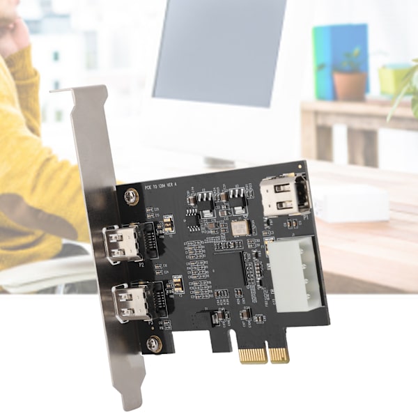 PCI -E 1X till 3-portars 1394A (2 av 1) Riser-kort 800Mbps Videokort