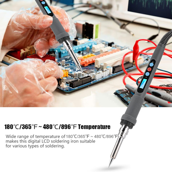 180-480℃ Digitaalinen LCD-kolvi Sisäinen lämmitys Sähkökolvi
