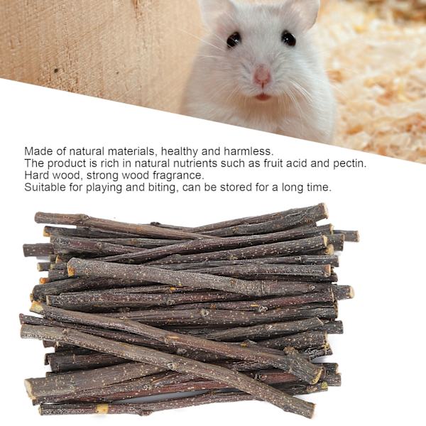 200G Pet Hamster Naturlige Æblestokke Tyggelegetøj Molar Tænder Legetøj til Kaniner Hamster
