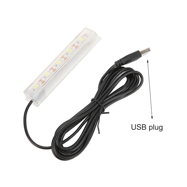 Akvarium LED-ljus Liten USB Betta Fisk Tank Vitt Ljus för Inomhus Akvarium Växter