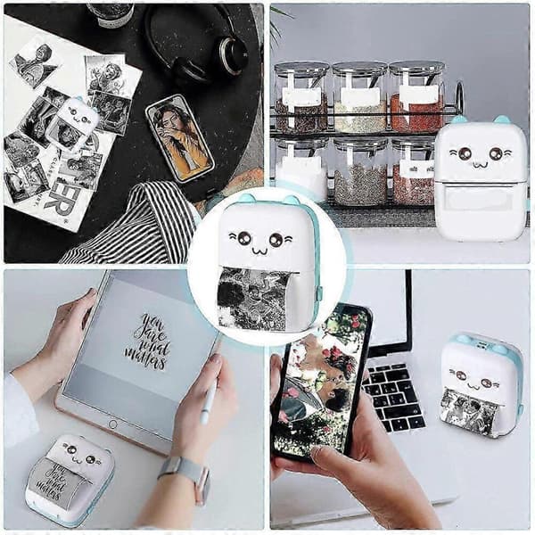 GETIT Miniprinter, termisk printer, mobiltelefonprinter, bærbar fotoprinter
