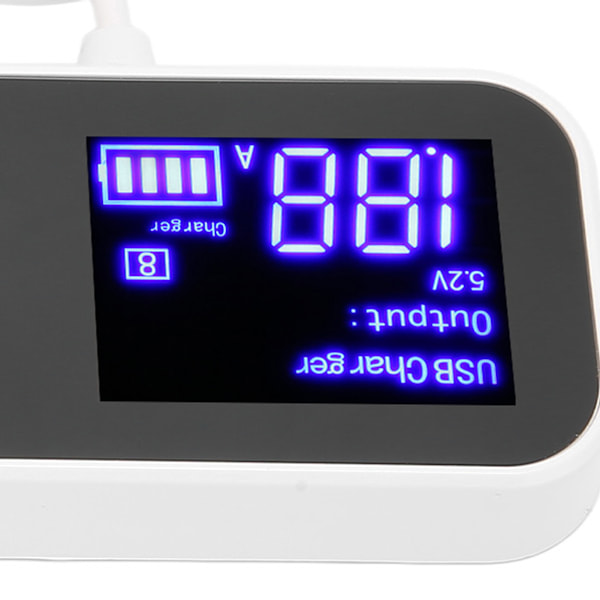 Bil laddare Multi USB Laddningsstation 8 Port Snabb PD QC 3.0 Typ C Port Telefon Hub med LCD Display