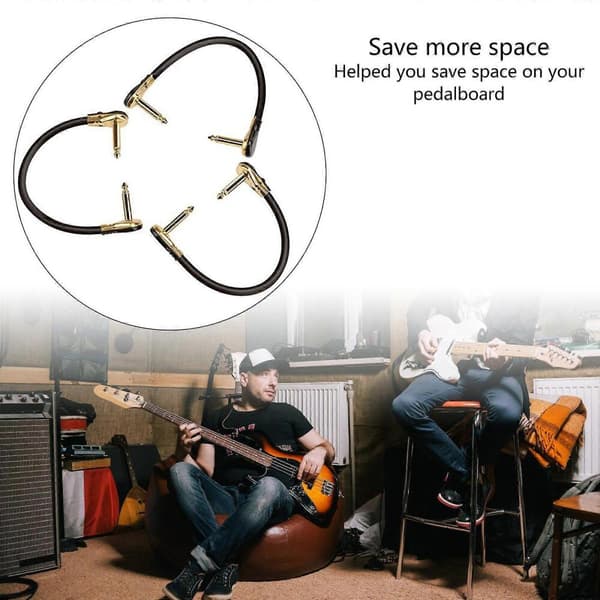 GETIT Gitarr Patchkablar Professionella Patchkablar Kompatibla med Gitarrpedaler Lågt Brus Bra Kvalitet Gitarr Patchkabel Rät Vinkel