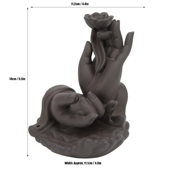 Buddha hånd foss røkelse brennere røyk foss moderat størrelse tilbakeløp røkelse holder for soverom studier kontorer