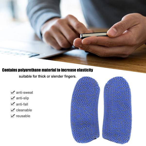 20 stk. Åndbar Mobilspil Fingersleeve Touch Screen Anti-sved Nylon Ledende FiberBlå