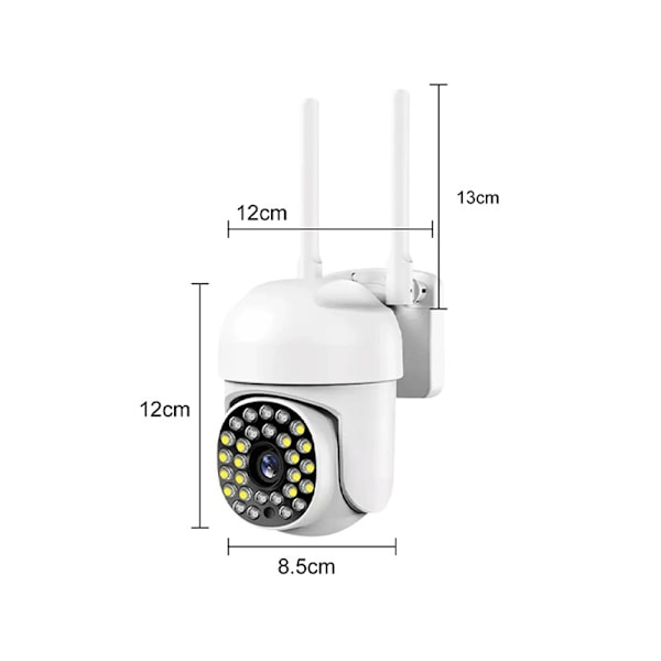 Utomhuskamera med dubbellänsteknik, omfattande övervakning 2.4G/5G WiFi & trådbunden anslutning för hemsäkerhet, 360° panorering och lutning,