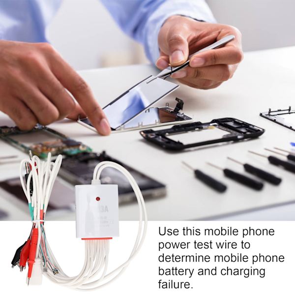 Telefonstrøms testkabel til iPhone 6-12 Pro Max mobiltelefoner DC strømforsyningstestledning