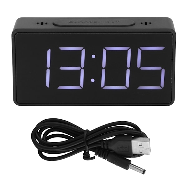 Simple Electronic Clock LED Bedside Alarm Clock with Snooze Function for Student Home Use <br>(Black )