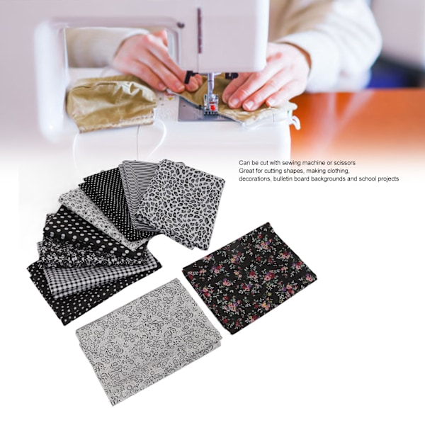 DIY Quiltning Sömnad för Heminredning, Hantverksmaterial, Förklippta Quiltkvadrater, Lappverkstygspaket, Bomullstygsbitar (10 Färgblandningar)