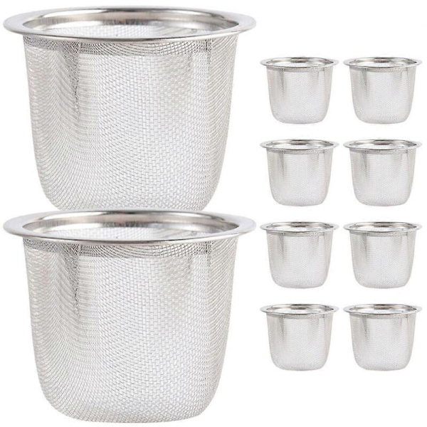 GETIT 10 stk. tefilter i rustfrit stål, finmasket tefilter, metaltefilter, teinfuser