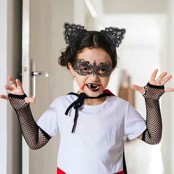 Iögonfallande Pannband med Kattöron, Sexig Vacker Utsökt Spets, One Size Passar De Flesta, Perfekt För Cosplay, Maskerad, Kostymfester, Modeaccessoar