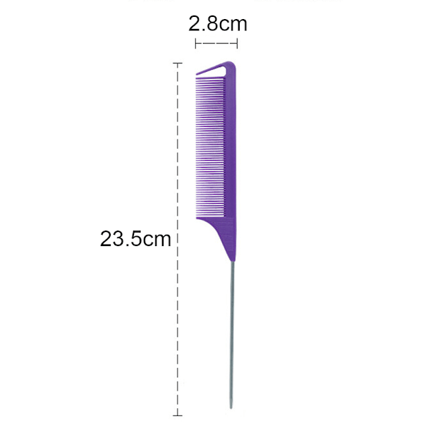 Kam for fletter Rottehale Hårkam Stålnål Karbonfiber