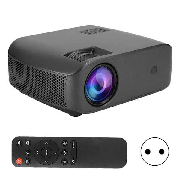 Hushållsprojektor Hemmabio 720P Svart Portabel för Telefonsamma Skärm (100–240V) EU-kontakt