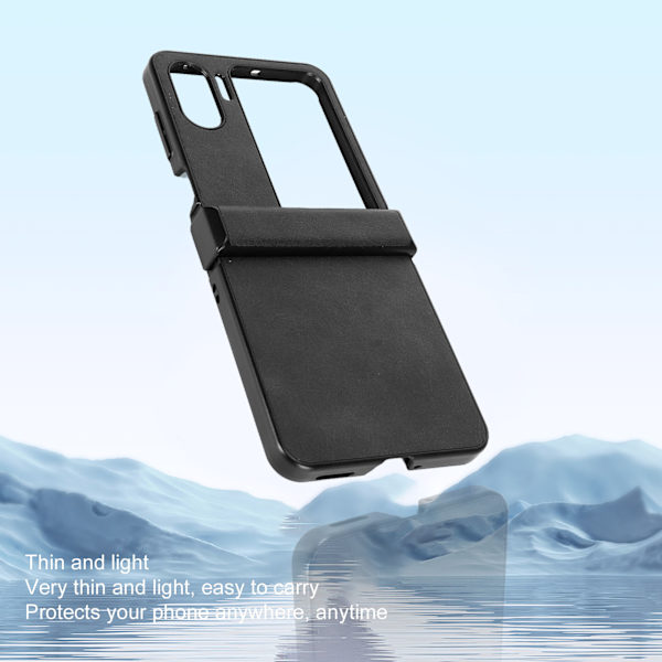 Fodral för Oppo Find N2 Flip i syntetiskt läder, ultratunt, stöttåligt mobilskydd för Oppo Find N2 Flip, svart