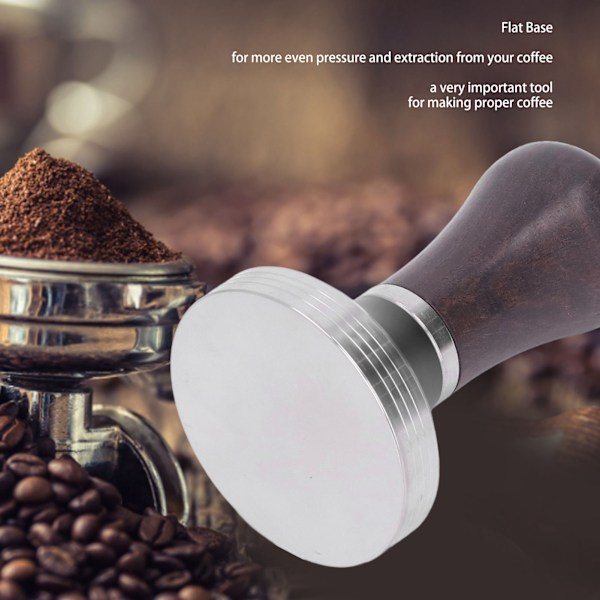 Kaffepress i rostfritt stål, justerbar höjd espressopress, platt bas för jämnt tryck och extraktion, lämplig för hemmakontor eller som gåva