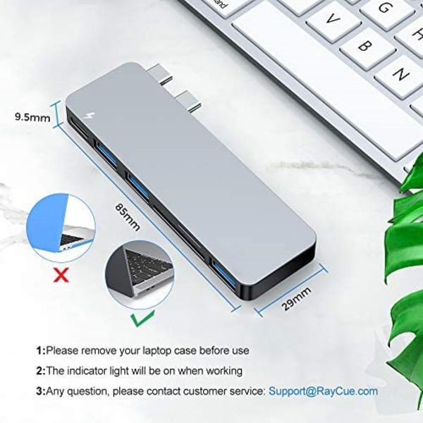 USB C -keskitinsovitin MacBook Pro/Air 2020 2019 2018, 6 in 1 U