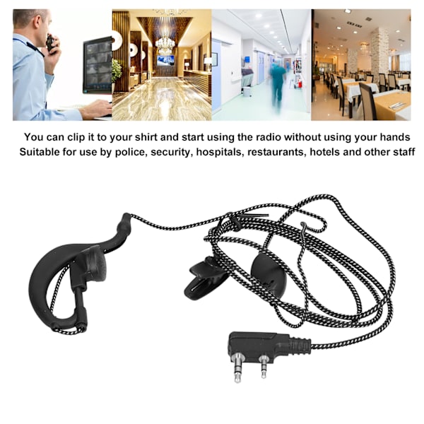Walkie Talkie -kuuloke paksu punottu johto korvatulppa Baofeng BF‑6 7 8s Uv5r