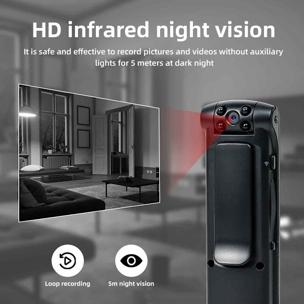 Kompakt Minikamera, Avancerad 1080p HD Infraröd Mörkerseende, För Bred Användning Inom Diskret Övervakning