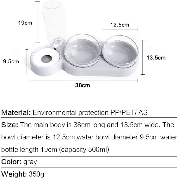 2-i-1 Dubbelskålar För Automatisk Drickning Och Matning, BPA-Fritt Plastmaterial Säkerställer Säker Och Enkel Rengöring, Perfekt För Hem- Eller Djuraffärsanvändning