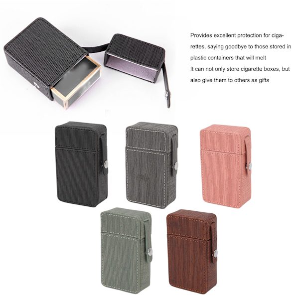 Cigarettboxhållare PU-flikdesign Bärbar cigarettbox Skyddande fodral för resor Daglig ärta grön