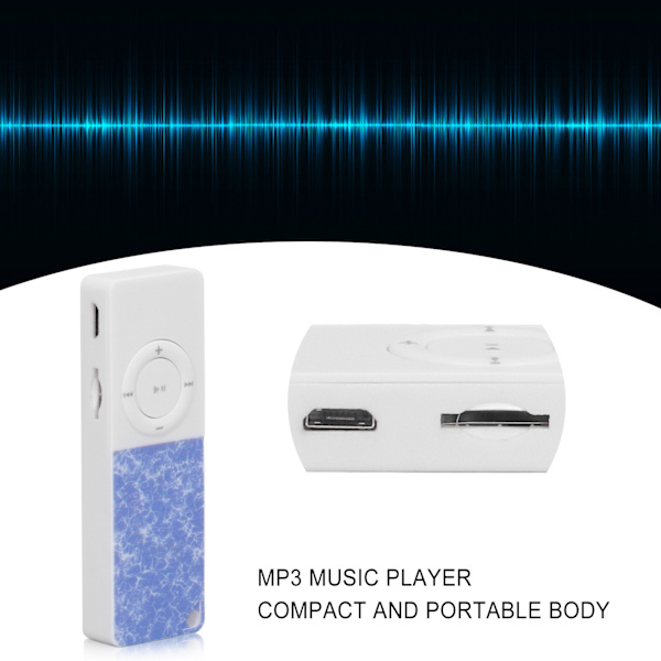 MP3-spelare Slim Classic Multifunktion HiFi Lossless Sound Music Player Stödjer upp till 64 GB Blå