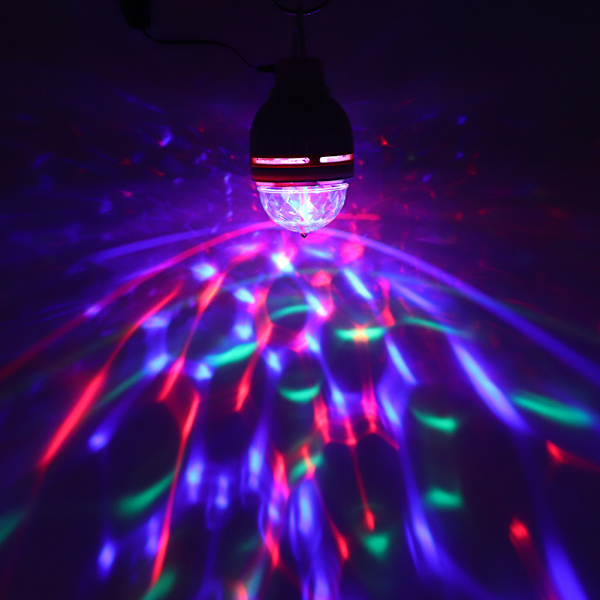 USB-drevet 5V 3-farvet LED-scenelys roterbar RGB-kuglelampe f