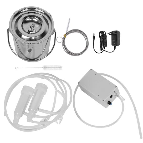 3L justerbar motor melkemaskin vakuumpumpe rustfritt stål bøtte for sau 100-240VEU plugg