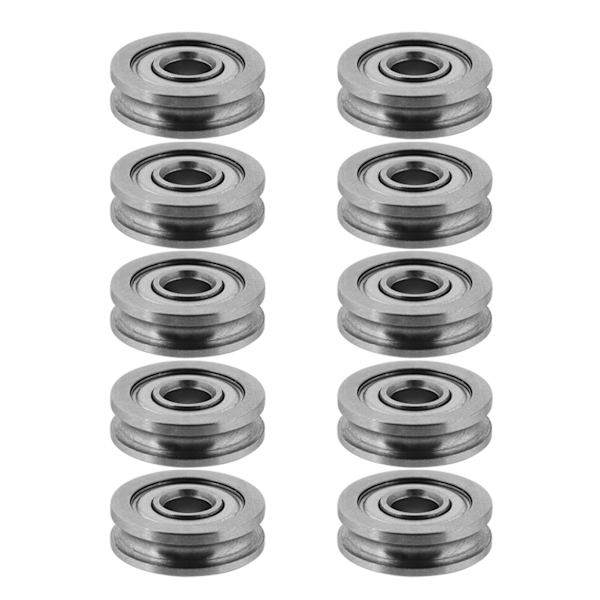 10 st metall U-spår förseglade styrrullar med kullager U604ZZ 4 * 13 * 4mm