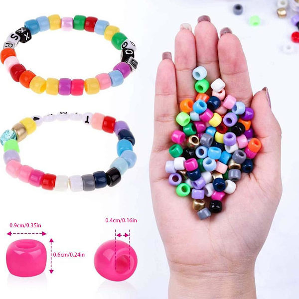 ABC Pärlarmband Pony Pärlor Kits Färgglatt Stretch Armband Lätt Vackert Barn DIY Pärlor