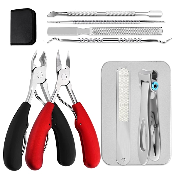 Enkel nagelvård, extra stora tjocka nagelklippare, kraftiga nagelklippare, rostfritt stål, med ergonomisk design för precision och komfort