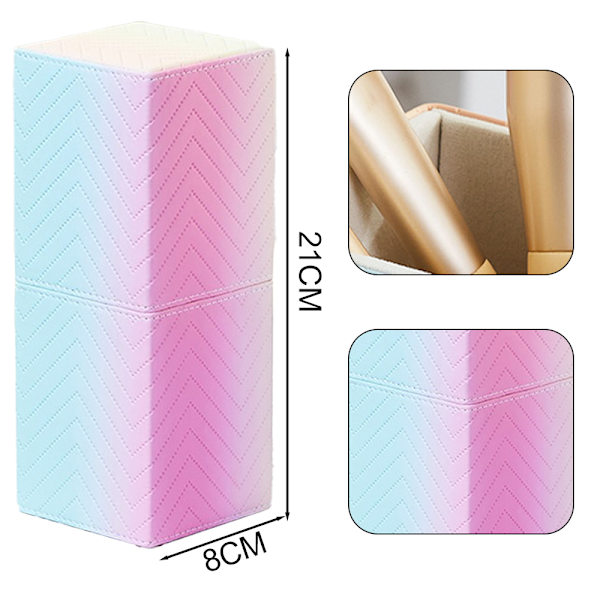 Makeup børsteholder PU blyantsarrangør, kosmetisk børsteopbevaring til kommode forfængelighed bordplade, 21*8cm