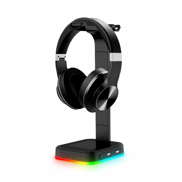 RGB Headphones Stand Dual USB Interface Headphone Holder Earphone Display Rack for Gamers