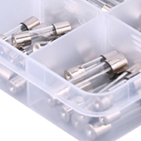 100 st 5*20mm 6*30mm sortiment bilglas säkring rör kit 0.2A 0.5A 1A 2A 3A 5A 10A 15A 20A 30A